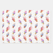 かわいいソフトクリームパーティーデザイン ラッピングペーパーシート (正面2)