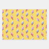 かわいいソフトクリームパーティーデザイン ラッピングペーパーシート (正面)