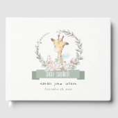 かわいいソフトサファリキリンフローラリースベビーシャワー ゲストブック (正面)