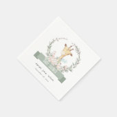 かわいいソフトサファリキリンフローラリースベビーシャワー スタンダードカクテルナプキン (角)