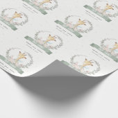 かわいいソフトサファリキリンフローラリースベビーシャワー ラッピングペーパー (角)