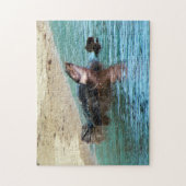 かわいいソフトシェルタートルアットザビーチ ジグソーパズル (縦)