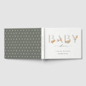 かわいいソフトパステルオレンジフローラボホベビーシャワー ゲストブック (全面)