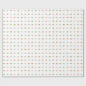 かわいいソフトパステルハートパターン ラッピングペーパー (フラット)