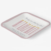 かわいいソフトパステルピンク水彩誕生日キャンドル ペーパープレート (傾斜あり)