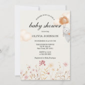 かわいいソフトパステルワイルドフラワー男女兼用 招待状 (正面)