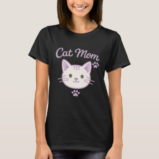 かわいいソフトパープルキャットママの美意識かわいい子猫 Tシャツ