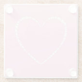 かわいいソフトピンク飾のハート ガラスコースター (裏面)