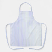 かわいいソフトブルーと白ストライプの色 エプロン (正面)
