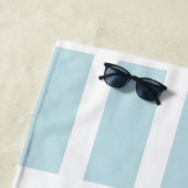 かわいいソフトブルーヴィンテージゴールデンギリシャアイストライプズ ビーチタオル (インサイチュ)