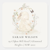 かわいいソフトベビームーブニーフローラリースアドレス スクエアシール (正面)