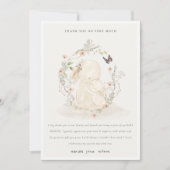 かわいいソフトベビームーブニーフローラリースベビーシャワー サンキューカード (正面)