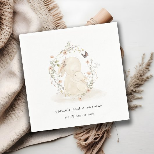 かわいいソフトベビームーブニーフローラリースベビーシャワー スタンダードカクテルナプキン