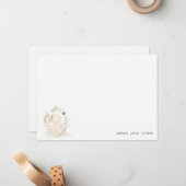 かわいいソフトベビームーブニーフローラリースベビーシャワー ノートカード (正面/裏面インサイチュ)