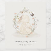 かわいいソフトベビームーブニーフローラリースベビーシャワー ワインラベル (シングルラベル)