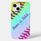かわいいソフトボールの電話ケース、古い新しいスタイル Case-Mate iPhoneケース (裏面)