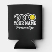 かわいいソフトボール漫画名前をカスタムする誕生日ギフト 缶クーラー (裏面)