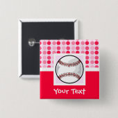 かわいいソフトボール 缶バッジ (正面&裏面)