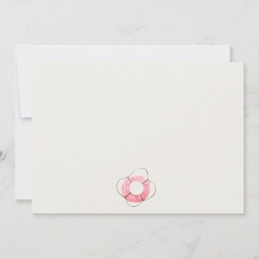 かわいいソフトレッドブルーセイボートキッズフォト誕生日 サンキューカード (裏面)