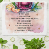 かわいいソレルパンチクリスマスドリンクレシピ キッチンタオル (折り畳み)