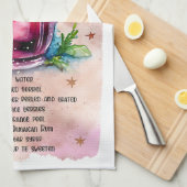 かわいいソレルパンチクリスマスドリンクレシピ キッチンタオル (四つ折り)