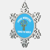 かわいいソーシャルワーク引用文 スノーフレークピューターオーナメント (右)