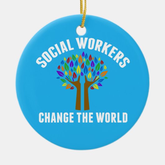 かわいいソーシャルワーク引用文 セラミックオーナメント (正面)
