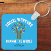 かわいいソーシャルワーク感動的引用文モノグラム キーホルダー (裏面)