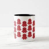 かわいいソーセージ顔 ツートーンマグカップ (中央)