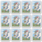 かわいいゾウがイチゴ狩りよだれかけ シール (正面)