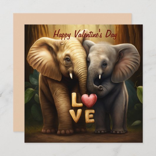 かわいいゾウが恋をしている (正面/裏面)