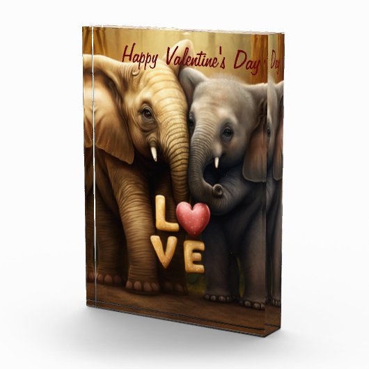 かわいいゾウが恋をしている フォトブロック (右)