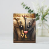 かわいいゾウが恋をしている ポストカード (スタンド正面)