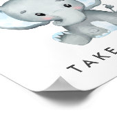 かわいいゾウが楽しい男の赤ちゃん ポスター (角)