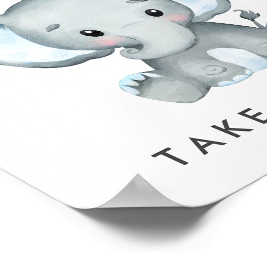 かわいいゾウが楽しい男の赤ちゃん ポスター (角)