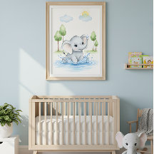 かわいいゾウが水で遊ぶ