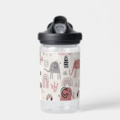 かわいいゾウとキリンの巨人の模様 ウォーターボトル (正面)