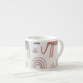 かわいいゾウとキリンの巨人の模様 エスプレッソカップ (正面右)