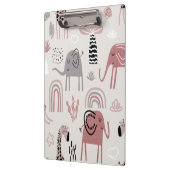 かわいいゾウとキリンの巨人の模様 クリップボード (左)