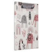 かわいいゾウとキリンの巨人の模様 クリップボード (右)