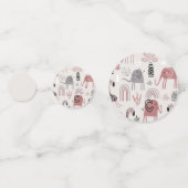 かわいいゾウとキリンの巨人の模様 コンフェッティ (正面)