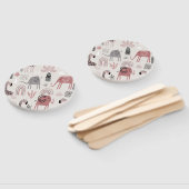 かわいいゾウとキリンの巨人の模様 ハンドファン (組立なし)