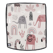 かわいいゾウとキリンの巨人の模様 バックパック (取り外し可フェース)