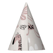 かわいいゾウとキリンの巨人の模様 パーティーハット (裏面)