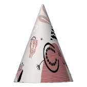 かわいいゾウとキリンの巨人の模様 パーティーハット (正面)