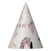 かわいいゾウとキリンの巨人の模様 パーティーハット (左)