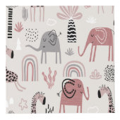 かわいいゾウとキリンの巨人の模様 フォトキューブ (正面)