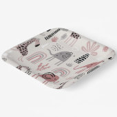 かわいいゾウとキリンの巨人の模様 ペーパープレート (傾斜あり)