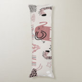 かわいいゾウとキリンの巨人の模様 ボディピロー (正面縦)