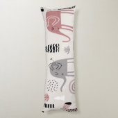 かわいいゾウとキリンの巨人の模様 ボディピロー (裏面 (縦))